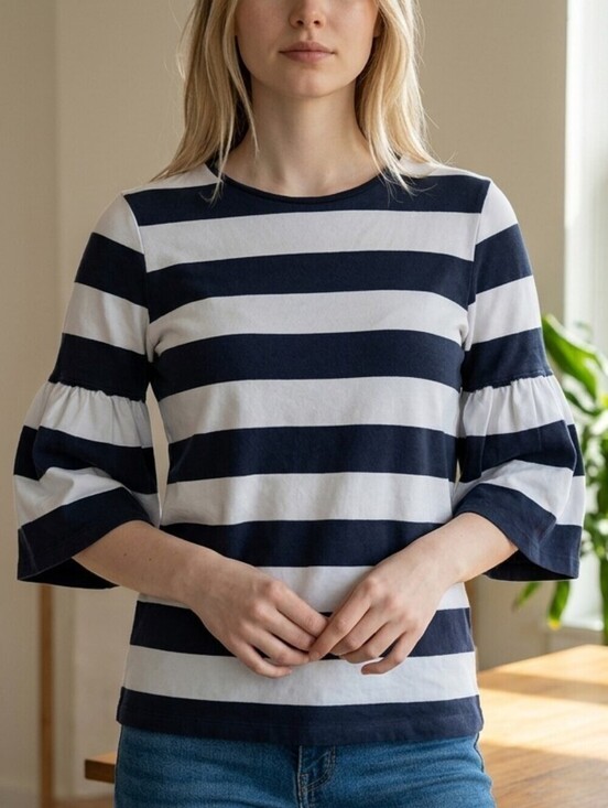 Lauren Ralph Lauren Denim - Lauren Ralph Lauren Striped Navy and White Top